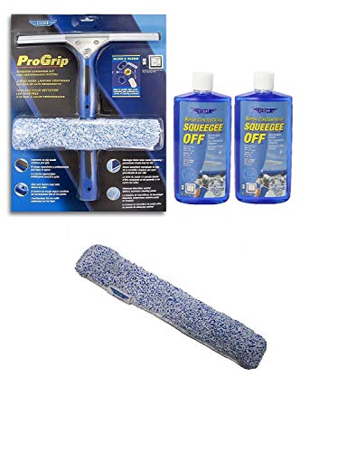Image of Ettore Microfiber Washer Silicone Window Squeegee 10 in. (1 Pack) Bundle with Window Washer Replacement Sleeve 10 in.(1 Pack) and Squeegee Off Window Cleaning Soap 16 Oz. (2 Pack)