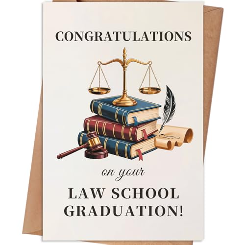 HEJOYN Law School Graduation Card, Congratulations Law School Graduation Greeting Card Gift for Law School Graduate, Lawyer Graduation Card