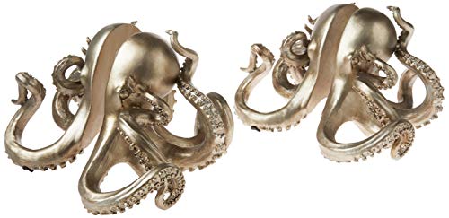 25 Best Octopus Gifts for Octopus Lovers 11 Creative Co-Op Octopus Shaped Resin (Set of 2 Pieces) Bookends, Silver, 2