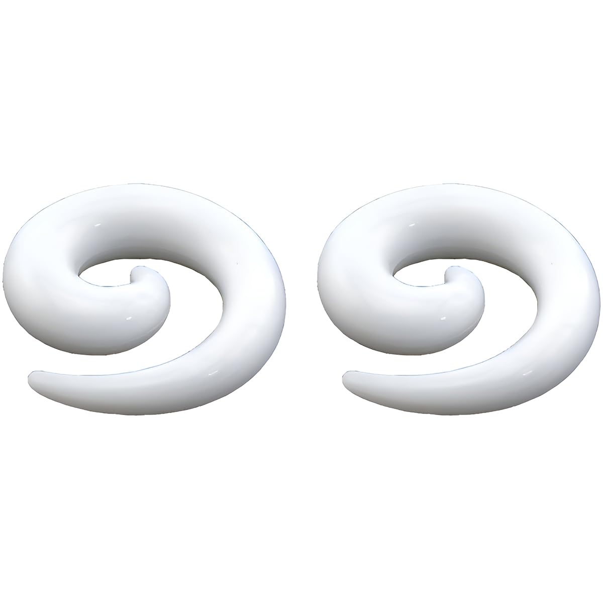 1 Pair 1.6 mm(14 G) White Acrylic Spiral Snail Taper Plugs Tunnel Ear Stretcher Expander Kit Gauges Gage Stretching Kit Swirl Ears Tunnels Earrings Plugs Set Body Piercing Jewelry Women Men