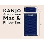 Kanjo Acupressure Mat and Pillow Set for Back Pain Relief & Neck Pain Relief, with Pressure Points for Muscle Pain Relief with Travel Bag - Navy - Image 2