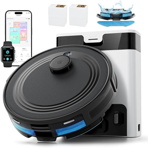 LEFANT M2Pro Staubsaugerroboter, 5500Pa Saugroboter mit Wischfunktion mit Auto Staubabsaugung, Staubsauger Roboter mit LiDAR-Navigation Mapping, Verme