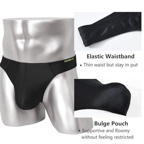 ZONBAILON Men's Thong Underwear G-Strings Silk Bikini Underwear Pouch Athletic Panties Breathable M L XL 2XL3
