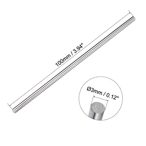 Image of uxcell K10 Tungsten Steel Lathe Round Rod Solid Shaft Bar 3mm Dia 100mm Length