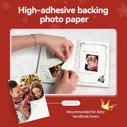 HPRT Mini impressora fotográfica MT53 com 50 folhas de papel adesivo, impressora colorida portátil i