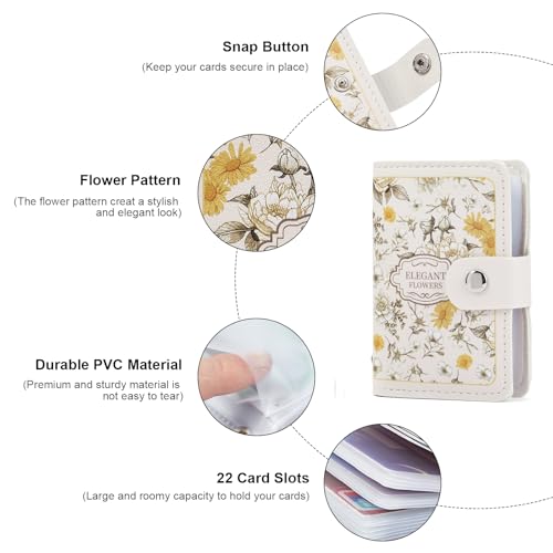 Image of RNIEGA Card Holder for Women Small Womens Wallet Vegan Leather RFID Blocking Transparent Card Case with 22 Slots