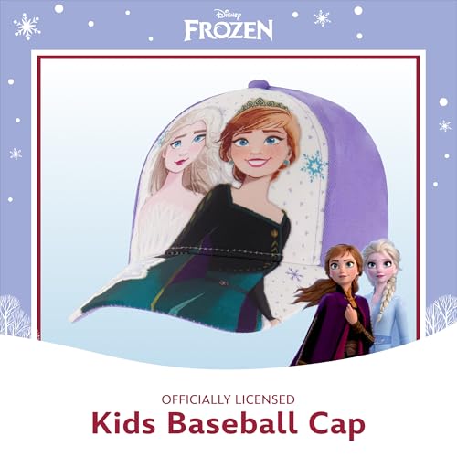 Disney Girls Baseball Cap, Frozen Elsa & Anna Adjustable Toddler 2-4 Or Girl Hats for Kids Ages 4-72