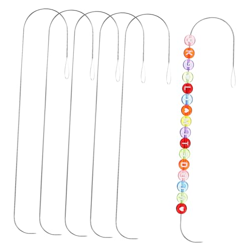 Gogogmee Bead Needle Set Spinner 6pcs Beading Needles Bead Threader for Clay Glass