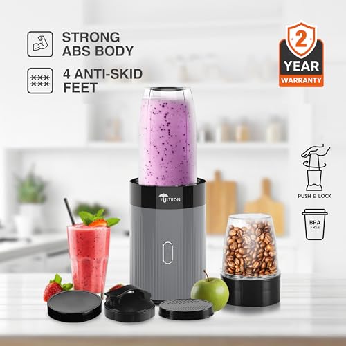 Image of Ultron Nutri Blender Juicer Mixer Grinders Vita Blend 500W 2J 2 Years Warranty For Smoothie | Juicing | Blending | Mixing (Grey)