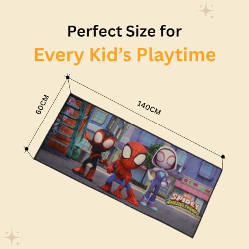 Image of Athom Living Spidey Runner Carpet 2x4.5 Ft, Soft Printed Mat with Anti-Skid Backing, Durable Washable Runner for Kids Bedroom, Play Area & Playroom Decor