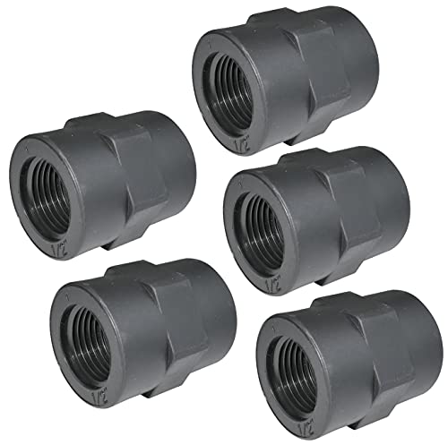 AERZETIX - C52030 - Lot de 5 manchons pression 1/2'' femelle/femelle à visser en plastique PN 10 bars - raccord pression à visser