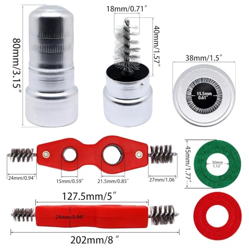Image of Battery Terminal Cleaner Kit, Battery Terminal Brush & 4 in 1 Copper Tubing Brush & 2pcs Anti-Corrosion Fiber Washers