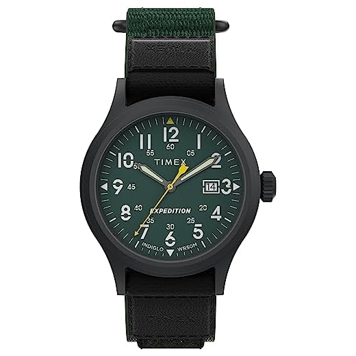Timex Relógio Masculino Expedition Scout 40 mm - Mostrador Verde Fastwrap Verde IP Preto, Verde