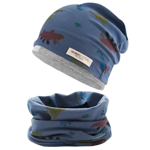 ENSTAB 2 Stück Mütze Kinder set Baumwolle Herbst Winter Schal Baby Mütze...