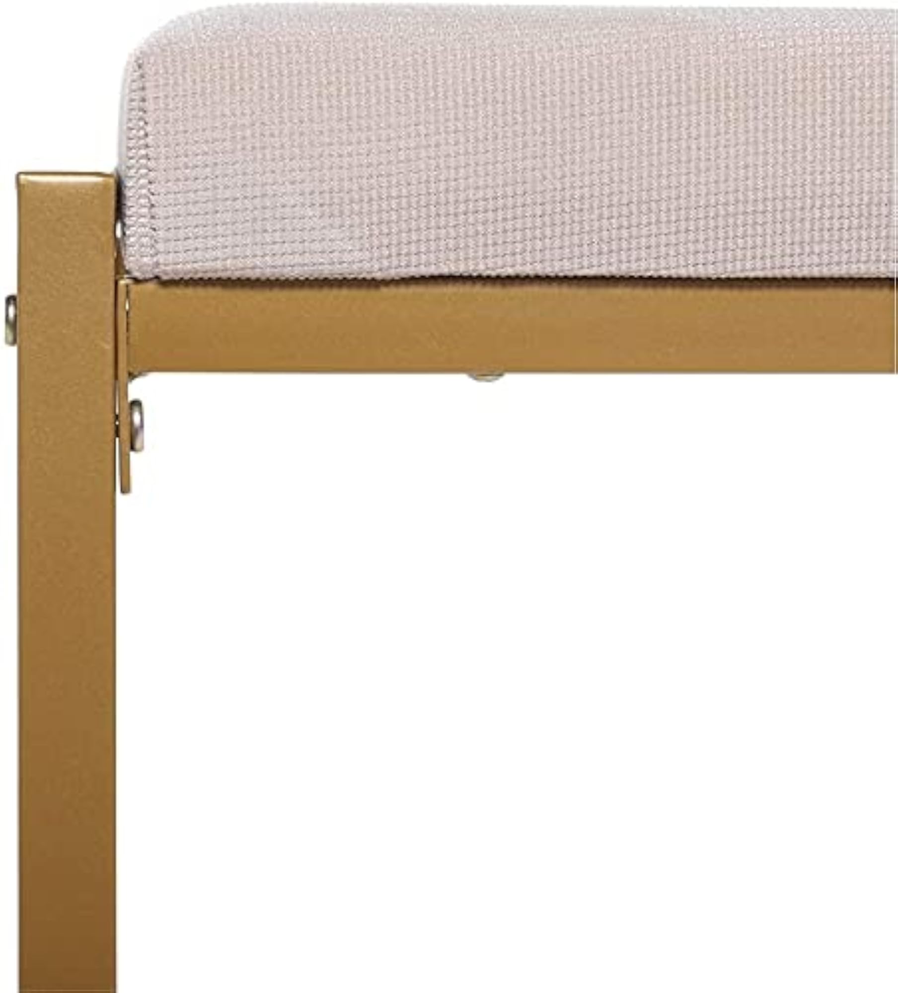 Large Vanity Stool with Metal Legs