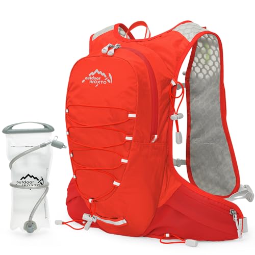 IX INOXTO Running Hydration Vest for Men Women Water Backpack for Running 3L Running Hydration Pack for Trail Running Marathon Race Hiking (Red-2L Water Bladder), Yellow Blue Black Orange