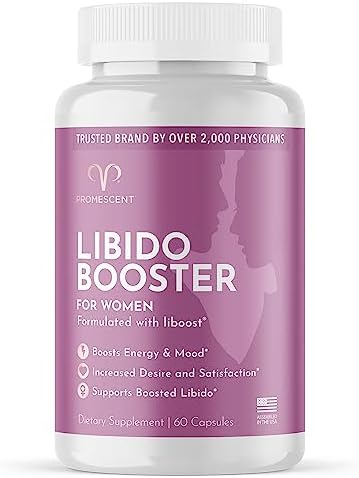 Womens Libido Booster Supplement to Support Mood, Desire, and Balance Hormones with Liboost Damiana Extract, Horny Goat Weed, Maca, Tribulus, and Ashwagandha – Female Enhancement Pills, 60 Capsules