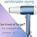 NITION Compact Blow Dryers with Diffuser,Concentrator. Powerful 1875 Watt Small Hair Dryer for Fast and Smooth Drying.Low Noise, LED 3 Heats, 3 Speeds,Cool Button.Lightweight,Blue