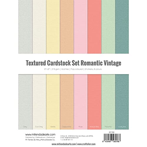 Craftelier - Ensemble de cartons, texture vintage, 24 feuilles recto-verso