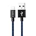 Produktbild CABBRIX® Phone Ladekabel Datenkabel [1,5 Meter] (Blau&Schwarz) Ladegerät Nylon Kabel für Phone Xs Xr X 8/8 Plus 7/7 Plus 6S/6S Plus 6/6 Plus SE 5S 5C 5 / Pad Pro/Pad Air/Air 2 / Pad Mini 2/3/4