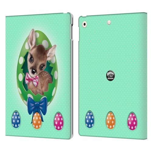 Protection iPad 10.2 cuir avec porte-carte et motif Faon de Pâques