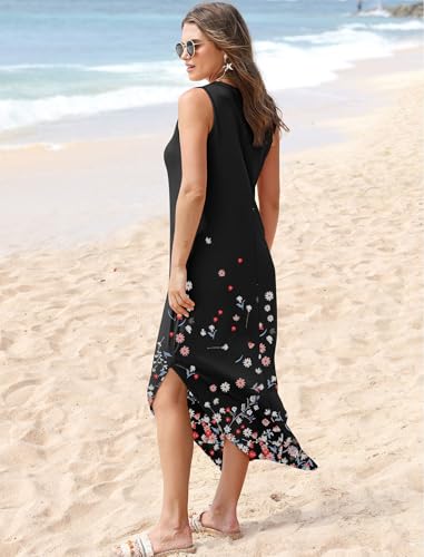 Image of Sampeel Summer Dresses Maxi Dress Vacation Beach Sundresses 2025 with Pockets