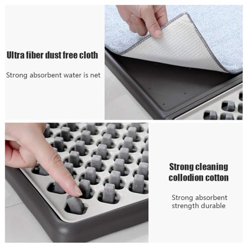 Almohadillas de limpieza automática, tapete limpiador de suela de zapatos de interior con almohadilla antideslizante y paños absorbentes para una fácil limpieza del hogar, oficina y baño