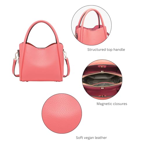 Ruby Handbags and Purses Vegan Leather Shaped Top Handle Satchel Ladies Shoulder Tote Bag Hobo Purse for Women4