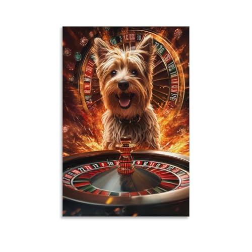 Pinturas murales de perro Yorkshire y cuadros modernos impresos en lienzo 50x75