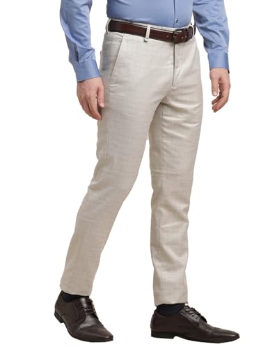 Pantalon formel en polyviscose gris à carreaux coupe ajustée Turtle - 4