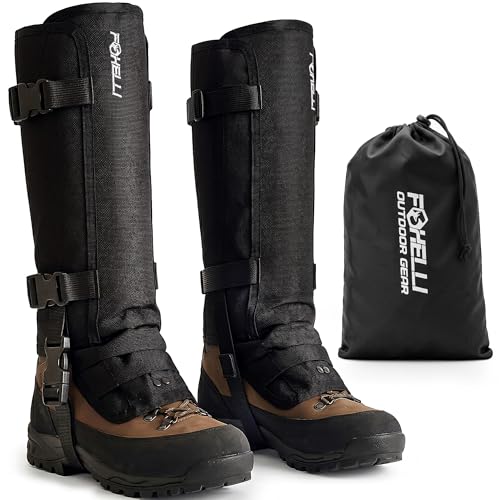 Foxelli Snake Gaiters for Men & Women Durable Snake Protection Leg Guards Adjustable Lower-Leg Protection for Hunting Hiking Ranch Work & Rugged Outdoor Terrain