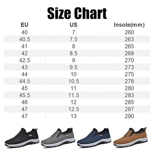Gotosleeps Orthopedic Walking Shoes, Gotosleeps Shoes, Men's Comfortable Breathable Waterproof Hiking Shoes Slip-On Walking Shoes(Black,US 8.5)2