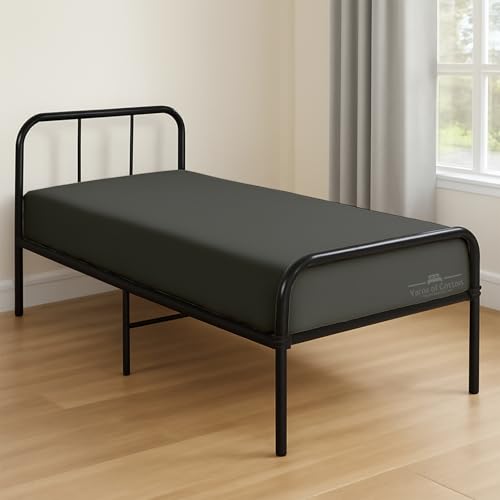 Cot Fitted Sheet 25" x 75" 100% Egyptian Cotton 1 PC Cot Sheet, Dark Grey