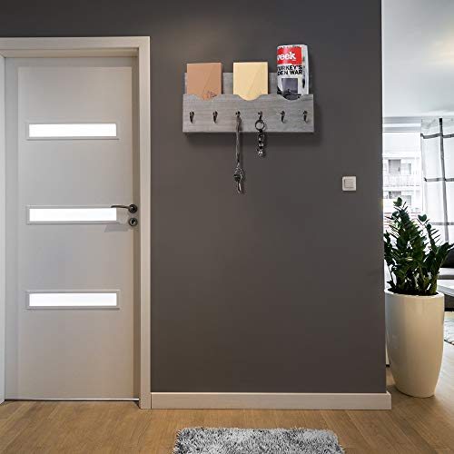 image for LIANTRAL Wall Mount Mail Holder Organizer Mail Sorter with 3 Storage c
