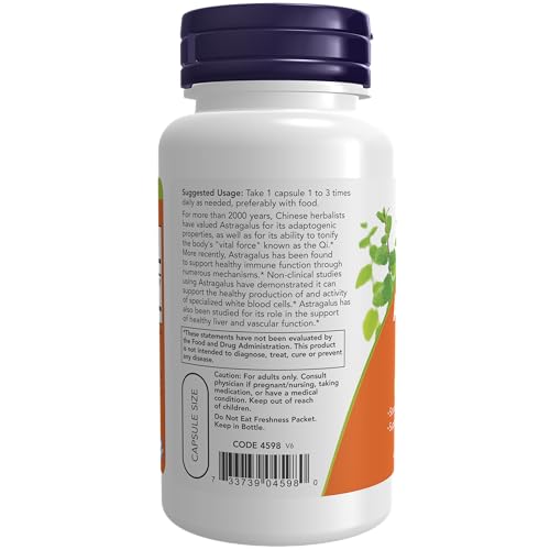 Now Foods 4598 Now Immune Support Supplements, Astragalus Extract 500 Mg (Standardized To 70% Polysaccharides), 90 Veg Capsules thumb #2