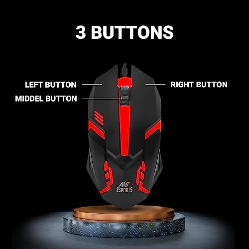 Ant Esports GM45 Gaming Mouse, USB Optical Computer Mice with Rainbow Backlit, 4 Adjustable DPI Up to 3600, Ergonomic Gamer Laptop PC Mouse for... - Image 5