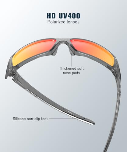 Image of Polarized Sport Sunglasses-for-Men Sun-Glasses: Mens Wrap Sunglasses for Fishing Cycling Running UV400 Protection