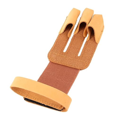 BESPORTBLE Outdoor Archery Fingers Glove Shooting Gloves for Men Women Wrist Belt for Comfort and Brown Shooting Gear