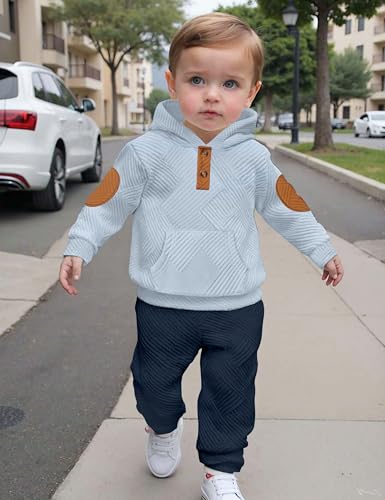 Toddler Baby Boy Clothes Long Sleeve Hoodie Sweatshirt Tops and Pants Sweatsuit Set Fall Winter Outfits 1-5T3