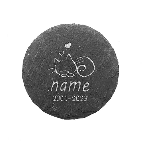 Piedra Conmemorativa Personalizada Para Mascotas: Regalos Personalizados Para La Pérdida De Mascotas,Nombre Personalizado De Los Gatos Y Fecha De Muerte,Placa Personalizada Para Marcar Tumbas De Gato