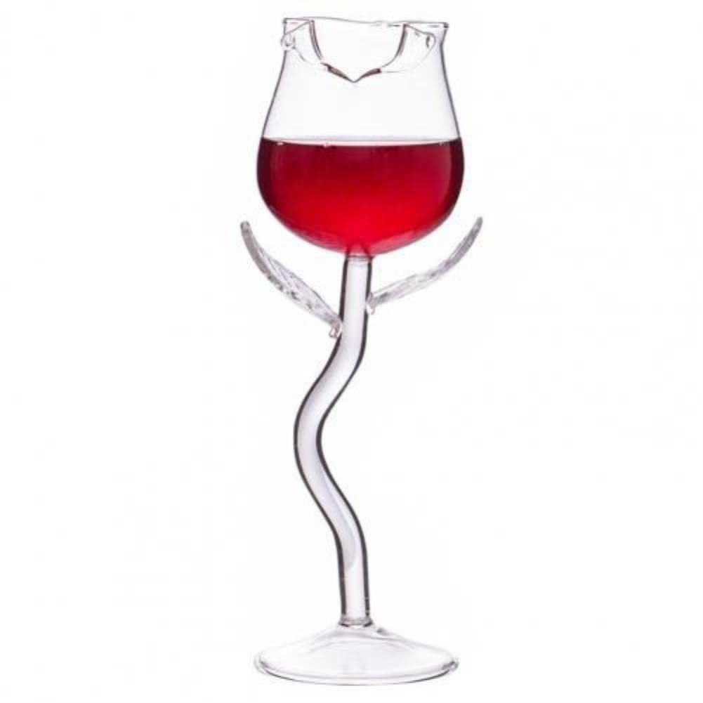 Verre à vin rouge en forme de rose avec socle stable pour la maison