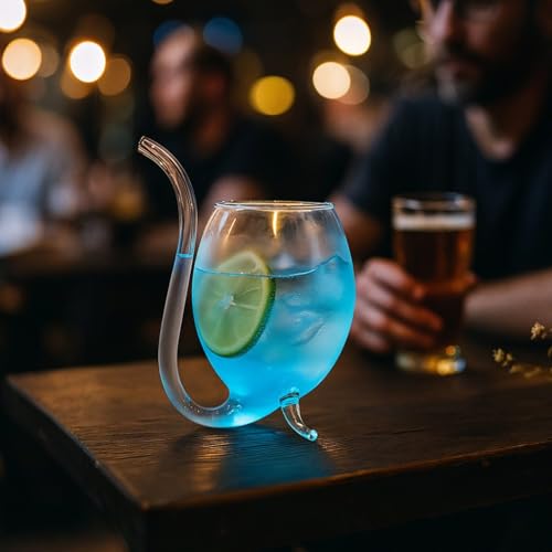 Verres à vin vampire avec paille intégrée set de 4 pour cocktail et dégustation originale 300ml - 4
