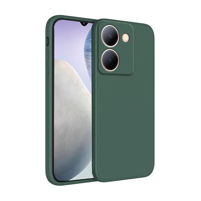 EMODIL Case for Vivo Y27 5G / Y36 5G Slim Fit Soft Back TPU Cover Flexible Silicone Matte (Green)