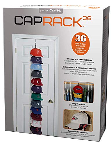 Produktfoto von Cap Buddy Caprack36 - Schwarz mit 12 Clips - Für 12 bis 36 Baseball Caps - von Perfect Curve