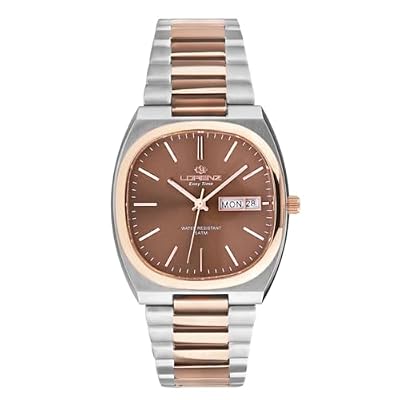 Lorenz Easy Time Retrò 030271FF - Orologio classico unisex - Orologio Day-Date con cinturino in acciaio