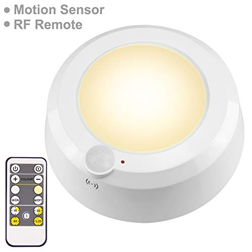LUXSWAY Wireless Motion Sensor Ceiling Light, Battery Operated Light with Remote RF Signal