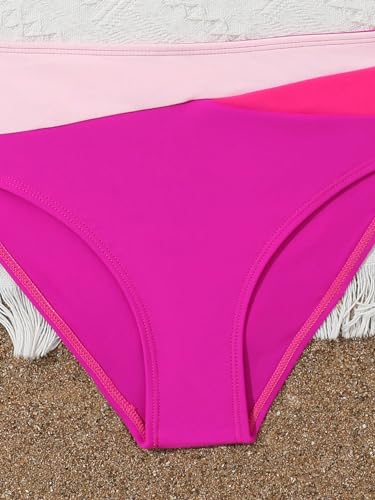 WDIRARA Girl's Color Block Twist Criss Cross Bikini Set Swimsuit Two Piece V Neck Bathing Suit4