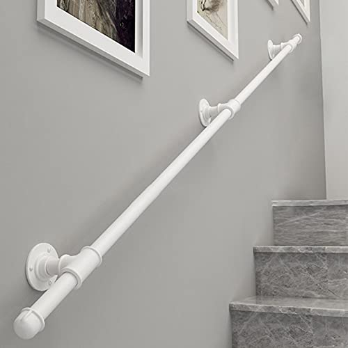 Rambarde d'escalier extérieure en fer forgé blanc 80 cm - 5