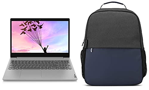 Image of Lenovo IdeaPad Slim 3 10th Gen Intel Core i3 14 inch FHD Thin & Light Laptop (8GB /256GB SSD /Win10 /MSO /UHD /Platinum Grey /1.5Kg) 81WA00K4IN + 15.6 inch Slim Backpack