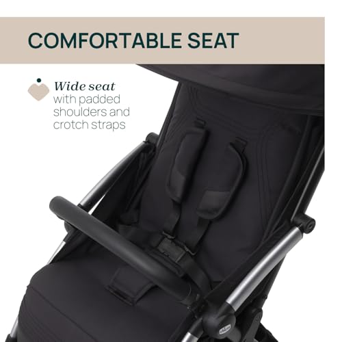 Image of Chicco Goody XPlus Stroller | One-Touch Self-Fold | Padded Seat & Shock-Absorber Wheels | 4 Recline Positions | Adjustable Backrest | Birth to 4 Years | UV50+ Extendable Canopy | Ebony Colour
